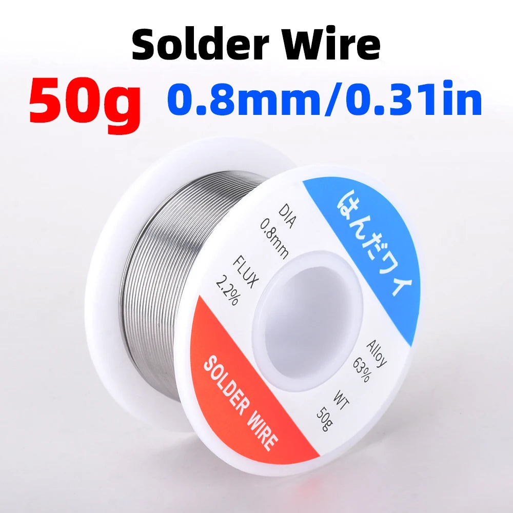 63% Tin Lead Rosin Core Solder Wire – 50g Mini Roll for Precision Electronics Soldering