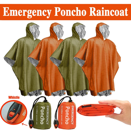 Emergency Rain Poncho – Waterproof, Disposable, Aluminum Film