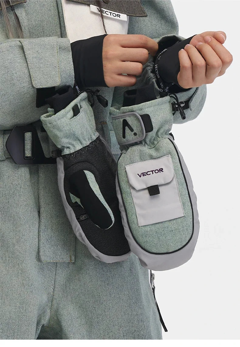 VECTOR Half-Detachable Inner Five-Finger Ski Gloves