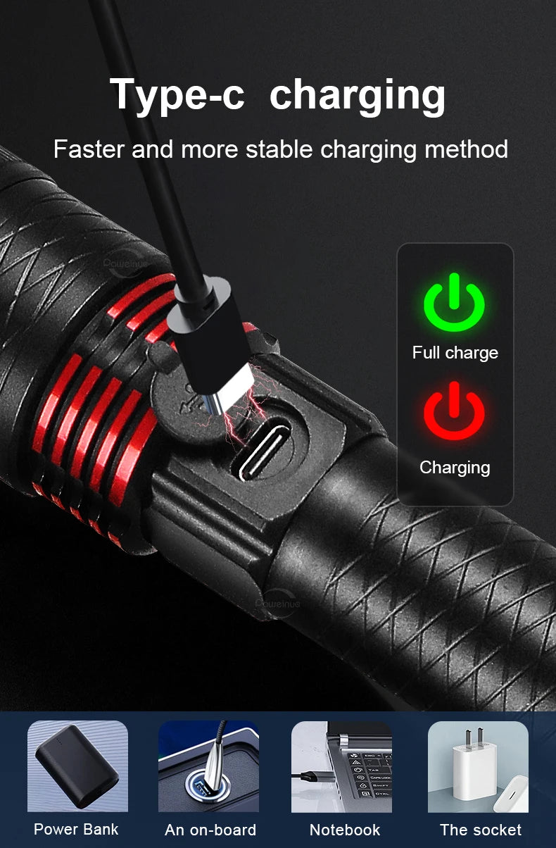 10000mAh High Power LED Flashlight