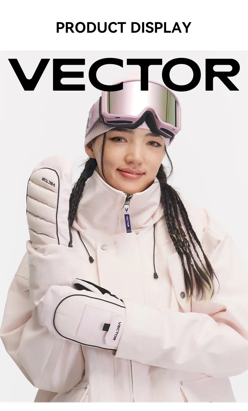 VECTOR Half-Detachable Inner Five-Finger Ski Gloves