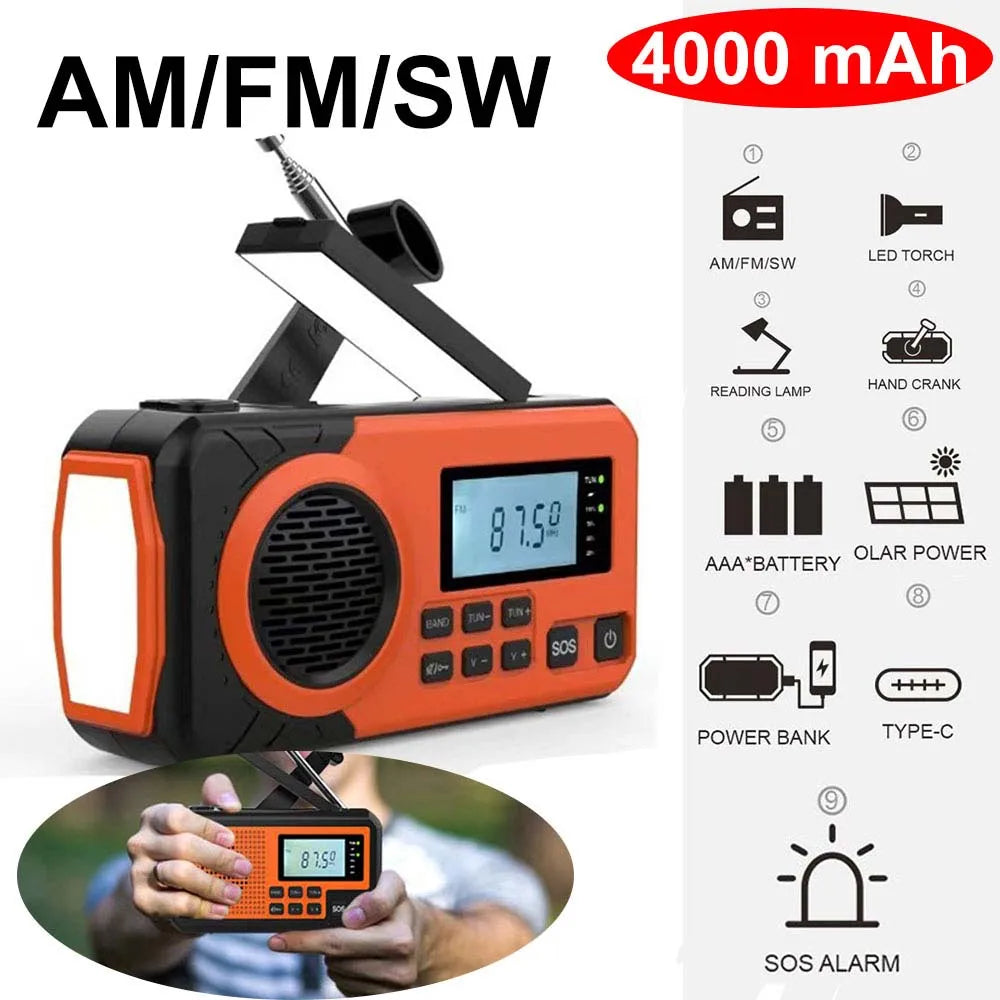 Portable Emergency Solar Power Radio