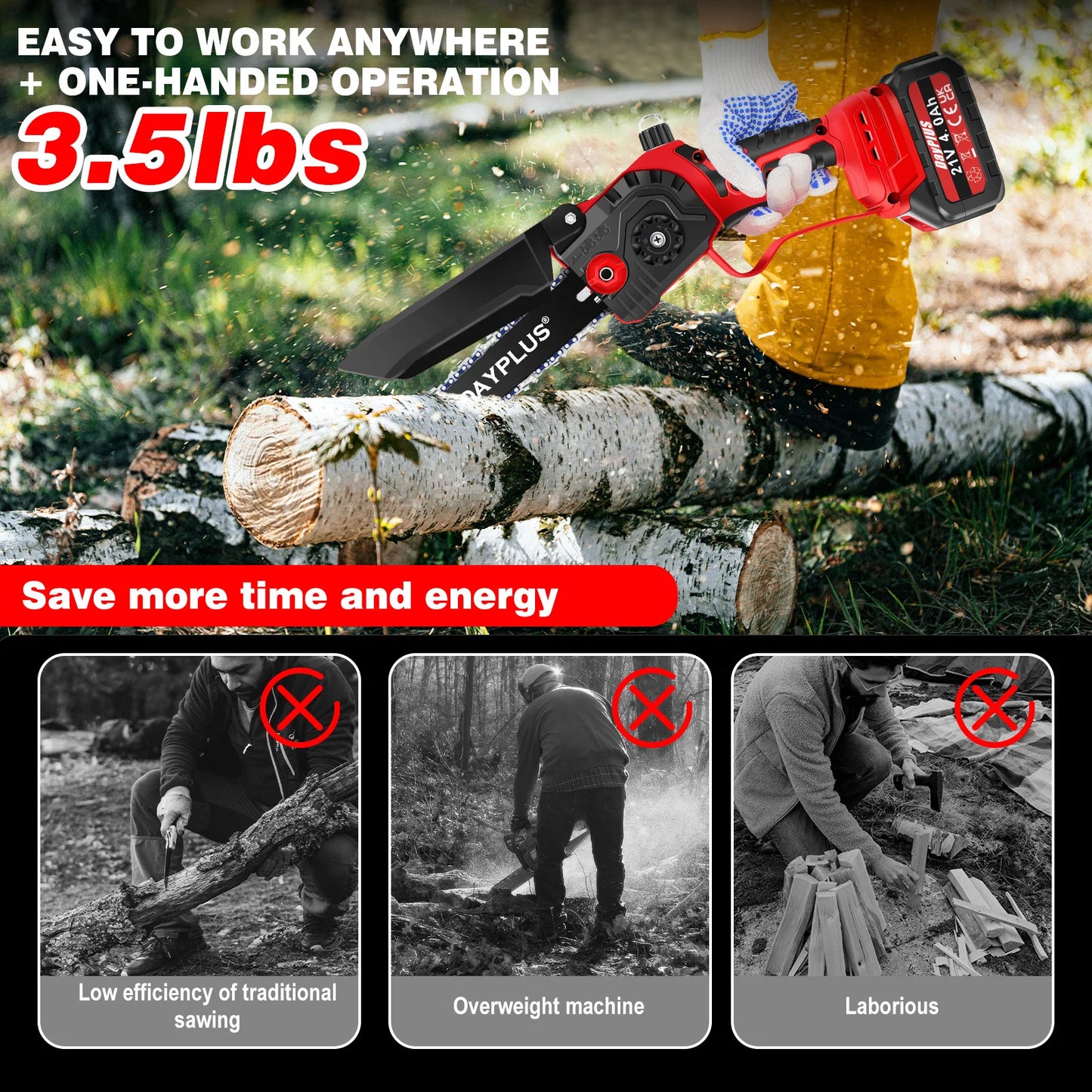 8-Inch Cordless Electric Chainsaw