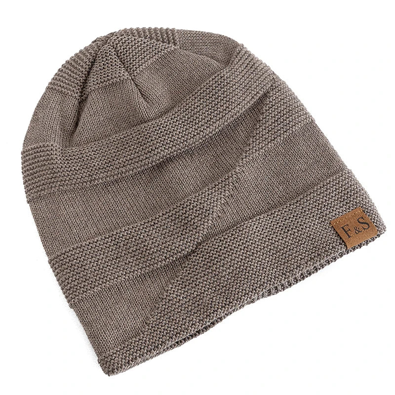Unisex Slouchy Winter Hats Add Fur Beanie Cap