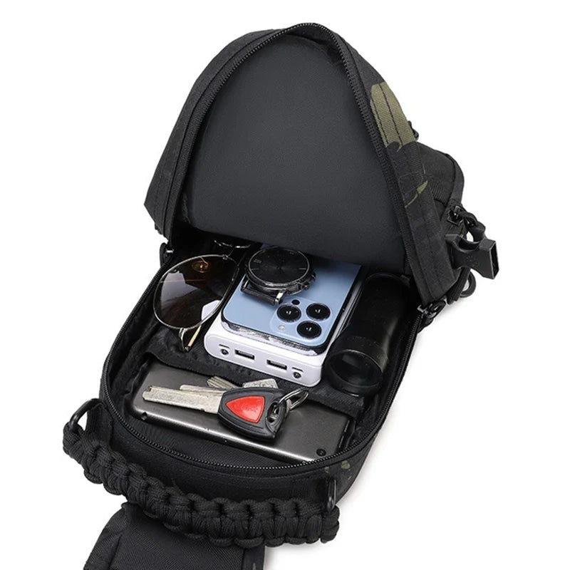 Tactical MOLLE Camping Chest Bag – Outdoor Hiking, Fishing, and Cycling Sling Pack