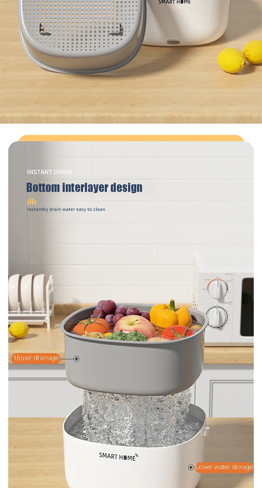 Electric Vegetable & Fruit Washing Machine with WiFi