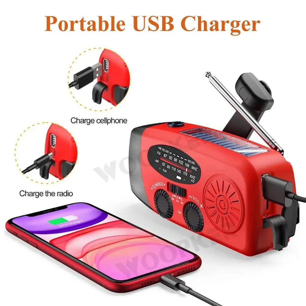 Woopker Radio E30 Emergency Solar Hand Crank AM/FM/NOAA Radio