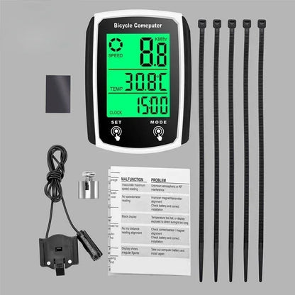 Wired Bike Computer LED Digital Bicycle Speedometer