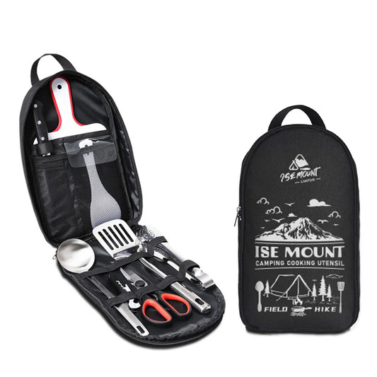 9-Piece Portable Stainless Steel Camping Utensils Set