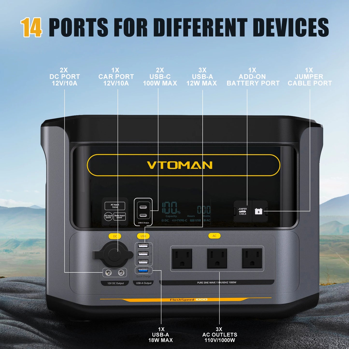 VTOMAN Flash Speed 1000 Portable Power Station