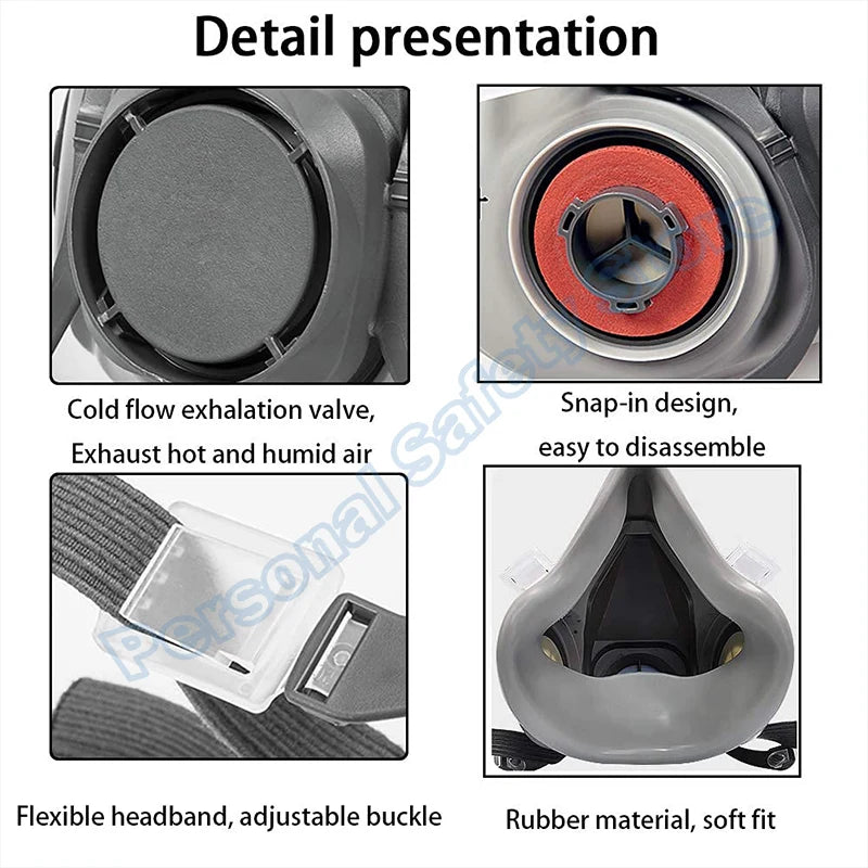 6200 Dust Gas Mask with Anti-Fog Safety Goggles