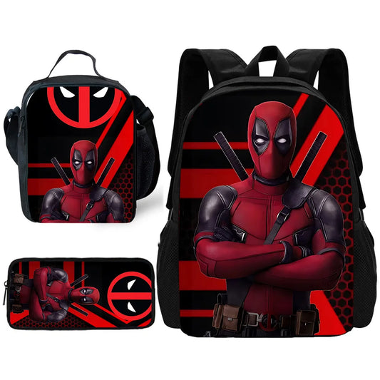 Superhero Kids' School Backpack Set (3PCS)