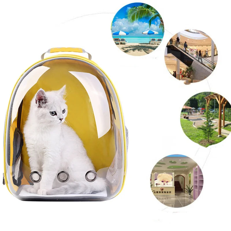 Transparent Space Capsule Pet Backpack – Portable & Breathable Cat Carrier