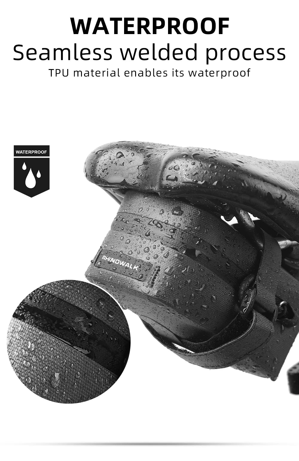 Rhinowalk Bicycle Saddle Bag – Waterproof Bike Seatpost Tail Bag