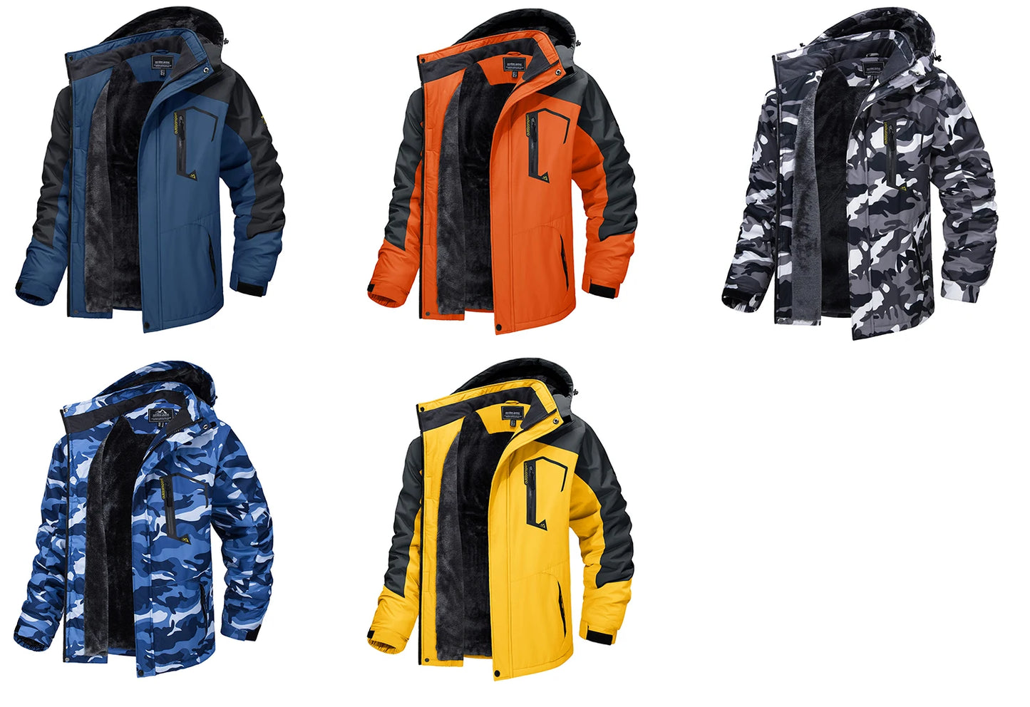 TACVASEN Fleece Lining Mountain Jackets Mens Hiking Jackets