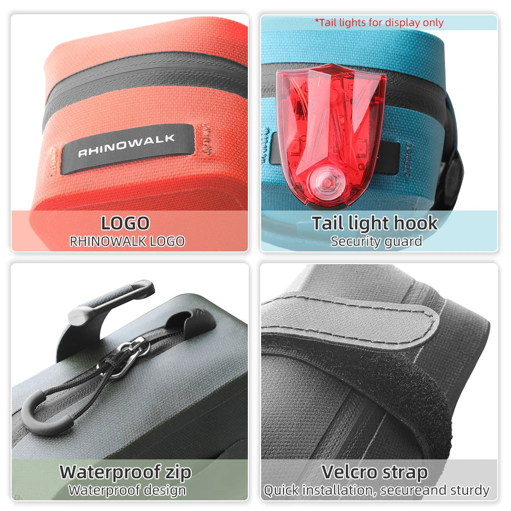 Rhinowalk Bicycle Saddle Bag – Waterproof Bike Seatpost Tail Bag