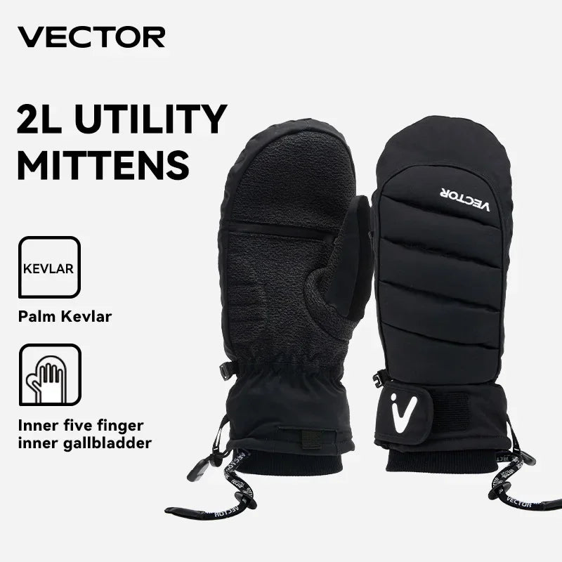 VECTOR Half-Detachable Inner Five-Finger Ski Gloves