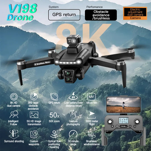 Xiaomi V198GPS Drone ESC 8K Professional HD Camera Drone