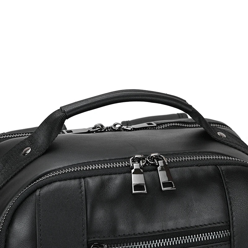 Newsbirds Men's Retro Leather Backpack – Luxury Travel & School Bag