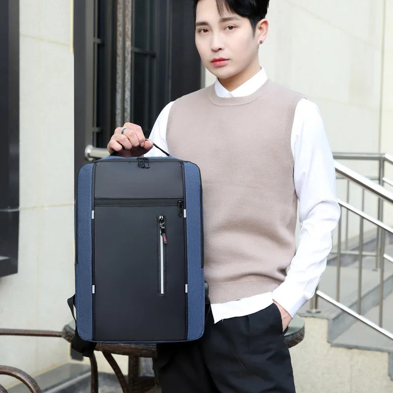 Waterproof Business Laptop Backpack with USB Charging Port