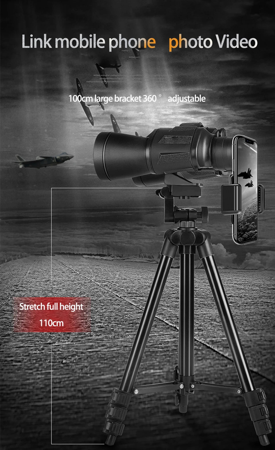 German Military 20X50 Zoom HD BAK4-Prism Powerful Binoculars