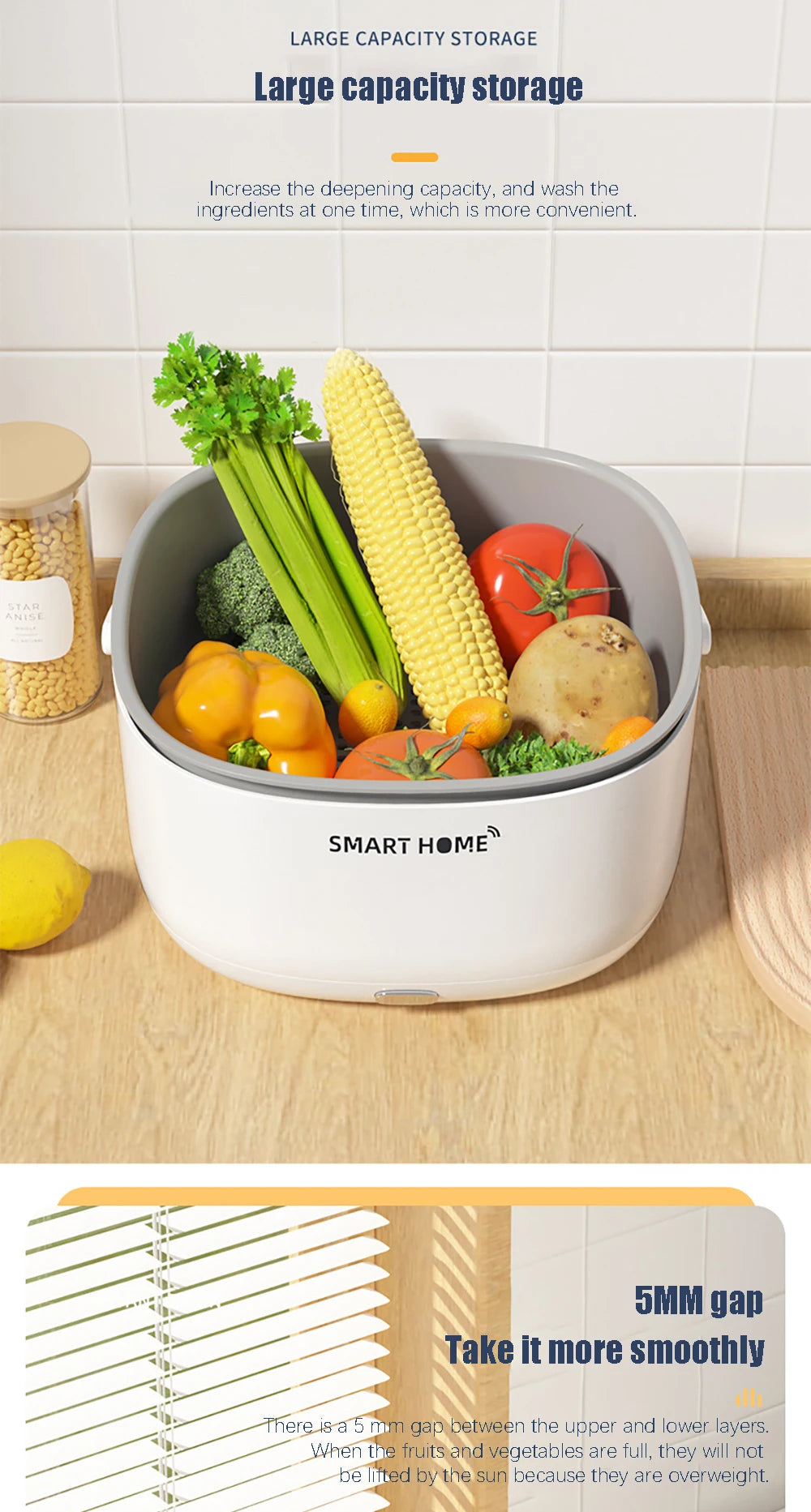 Electric Vegetable & Fruit Washing Machine with WiFi