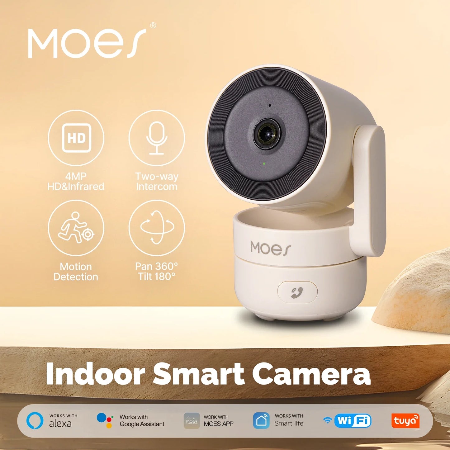 MOESTuya WiFi Indoor Pan/Tilt Smart Security Camera