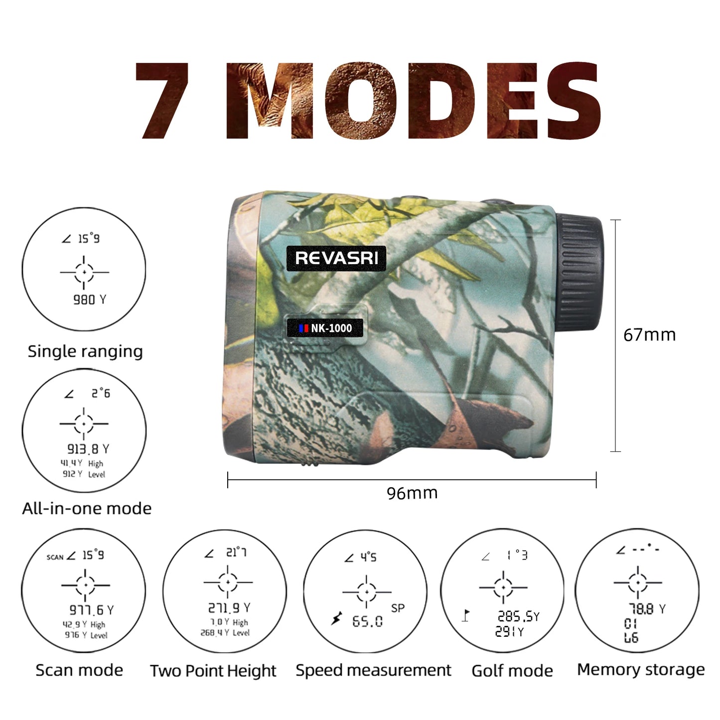 REVASRI Hunting Laser Rangefinder 1000 Yards
