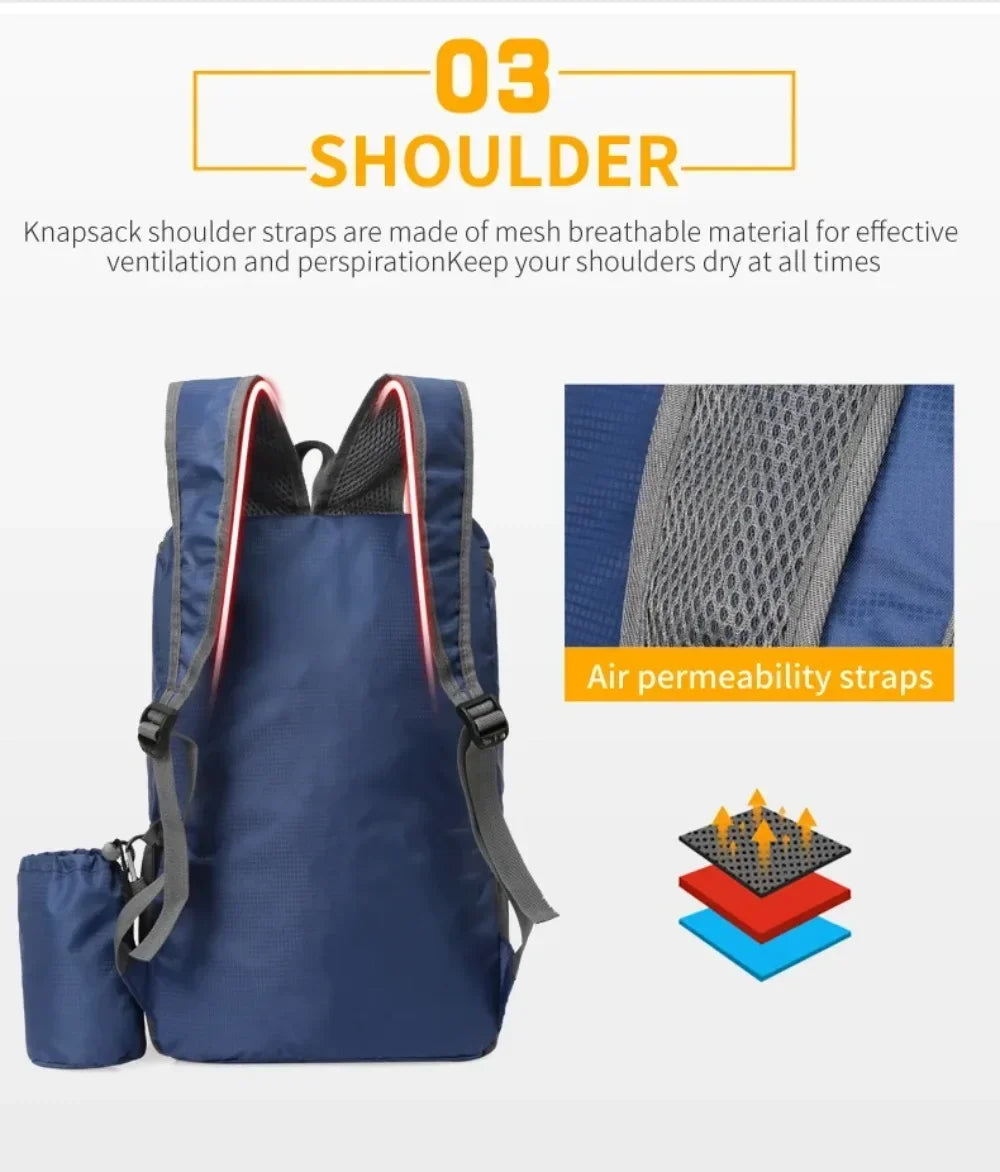 20L Ultralight Foldable Backpack – Portable Hiking & Travel Daypack