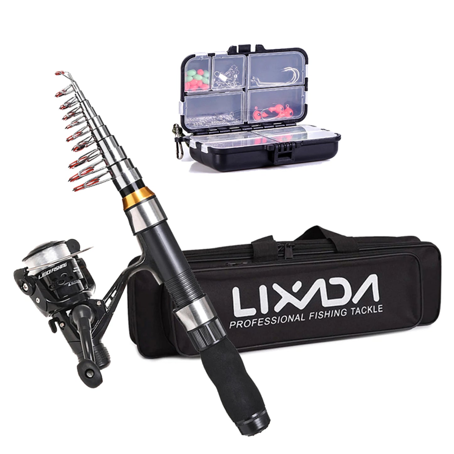 Lixada Telescopic Fishing Rod & Reel Combo Kit