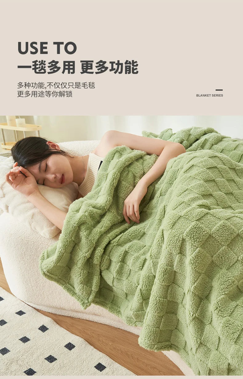 Waffle Plush Multifunctional Blanket