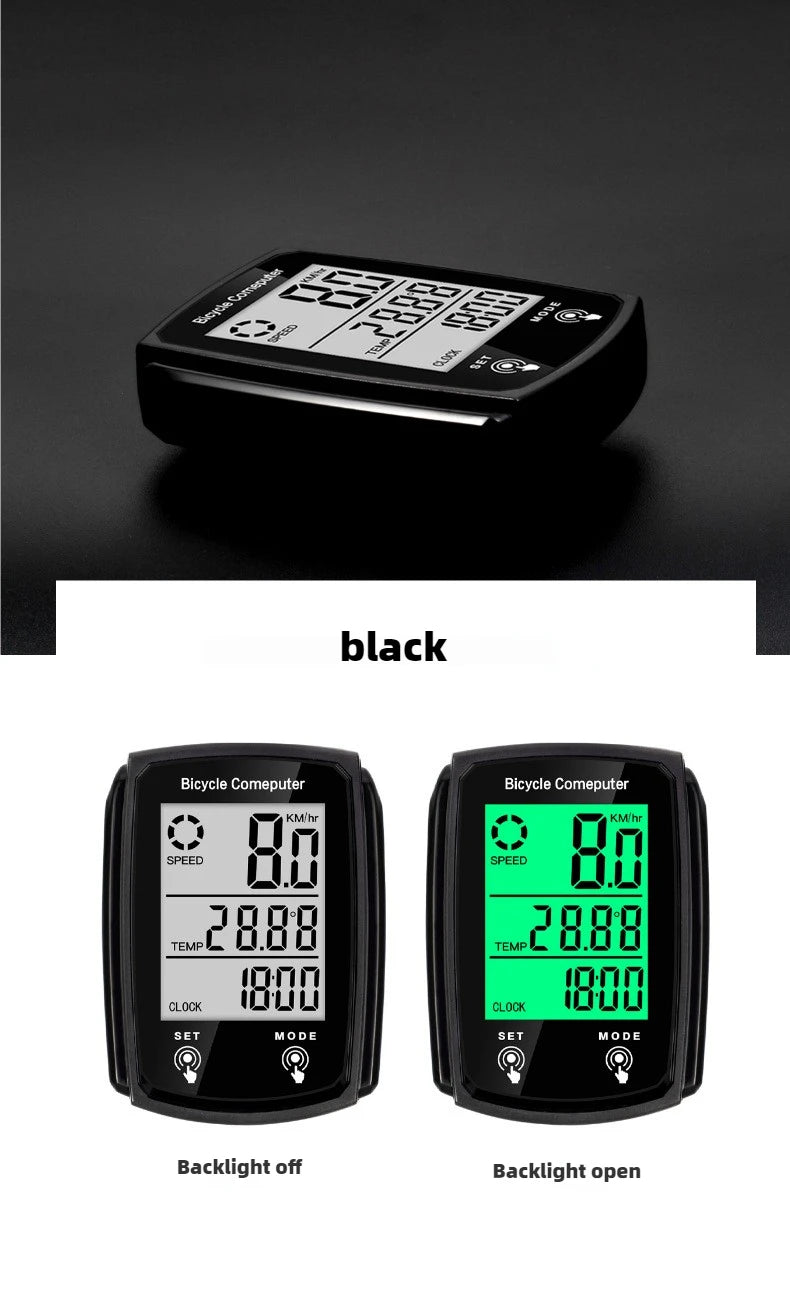 Wired Bike Computer LED Digital Bicycle Speedometer