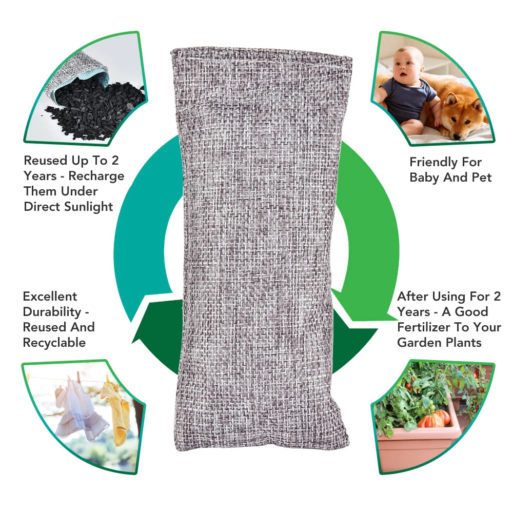 10PCS Bamboo Charcoal Bags for Air Purification