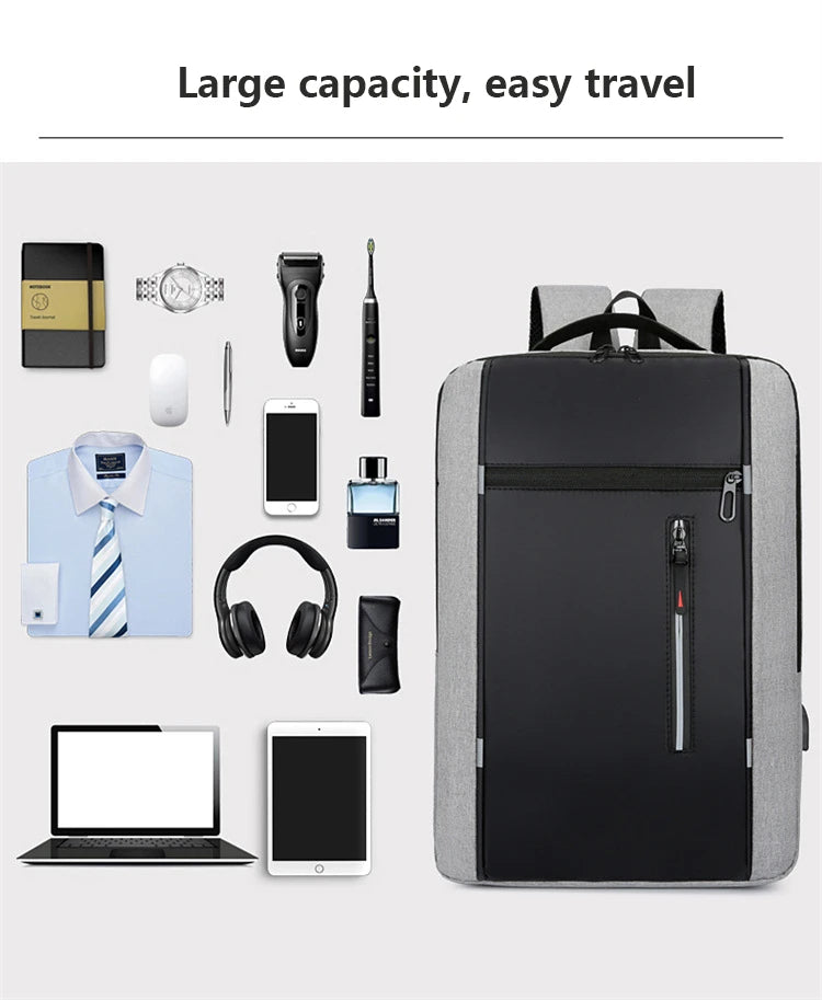 Waterproof Business Laptop Backpack with USB Charging Port