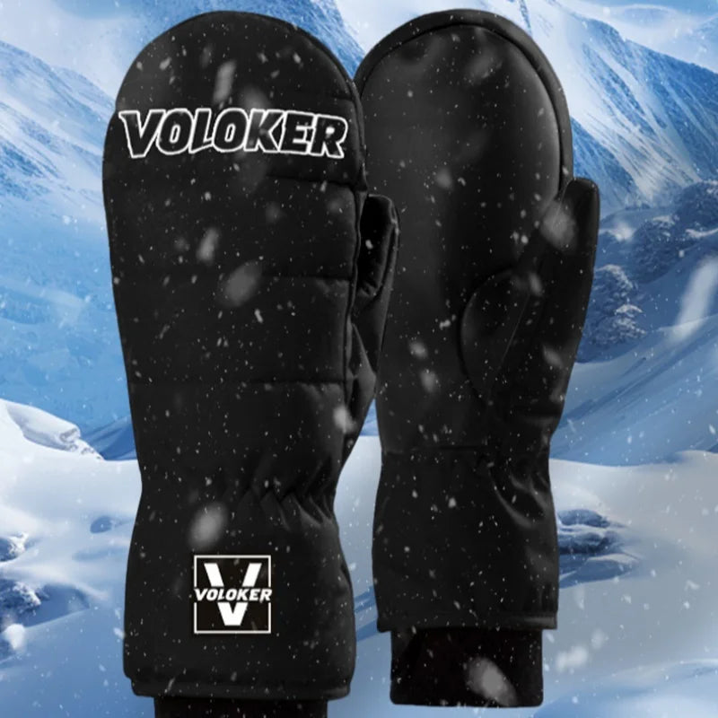 Down-filled Outdoor Ski Gloves For Men And Women, Cold-resistant And Warm