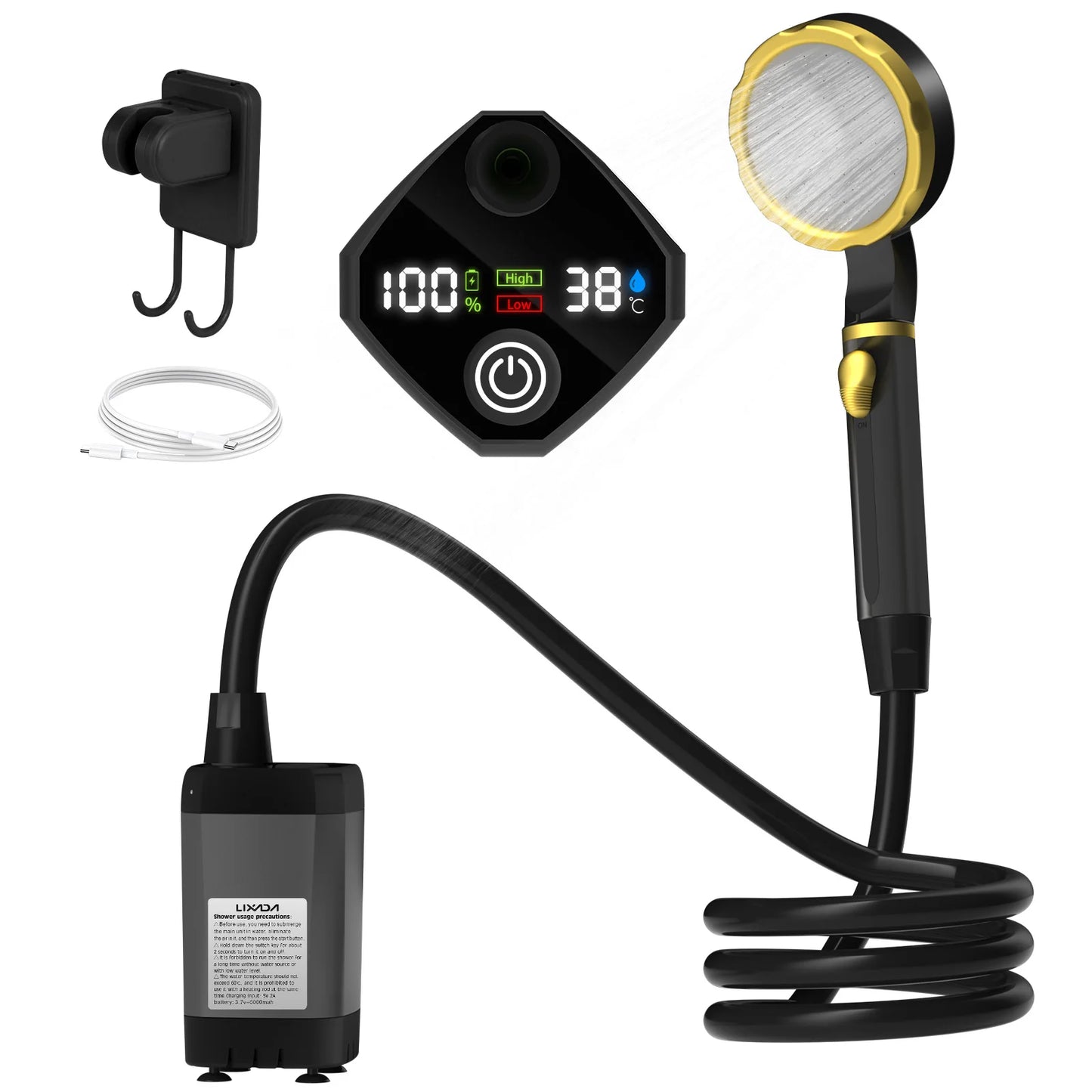 Camping Shower Pump Kit:  Complete Shower Kit