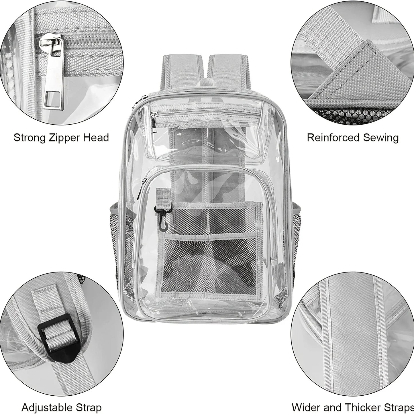 Clear Heavy-Duty PVC Transparent Backpack