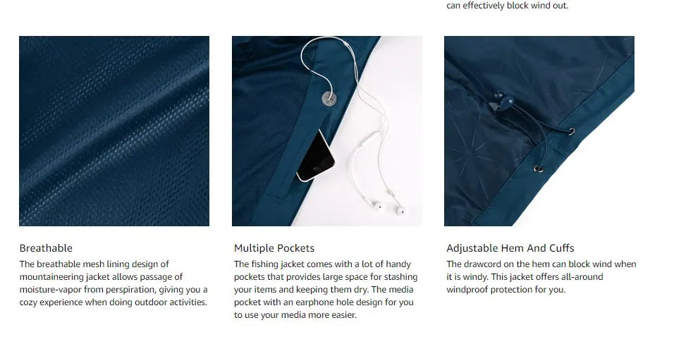 GOLDEN CAMEL Men's Waterproof Softshell Jacket Lightweight Single Hooded Jacket
