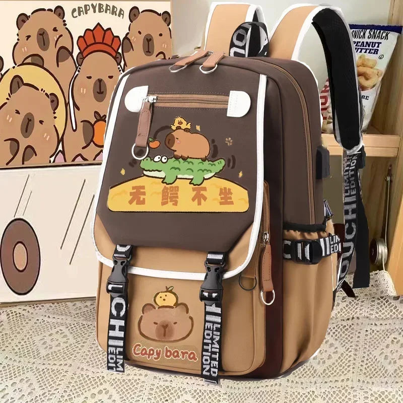 Stylish Kawaii Capybara Computer Backpack