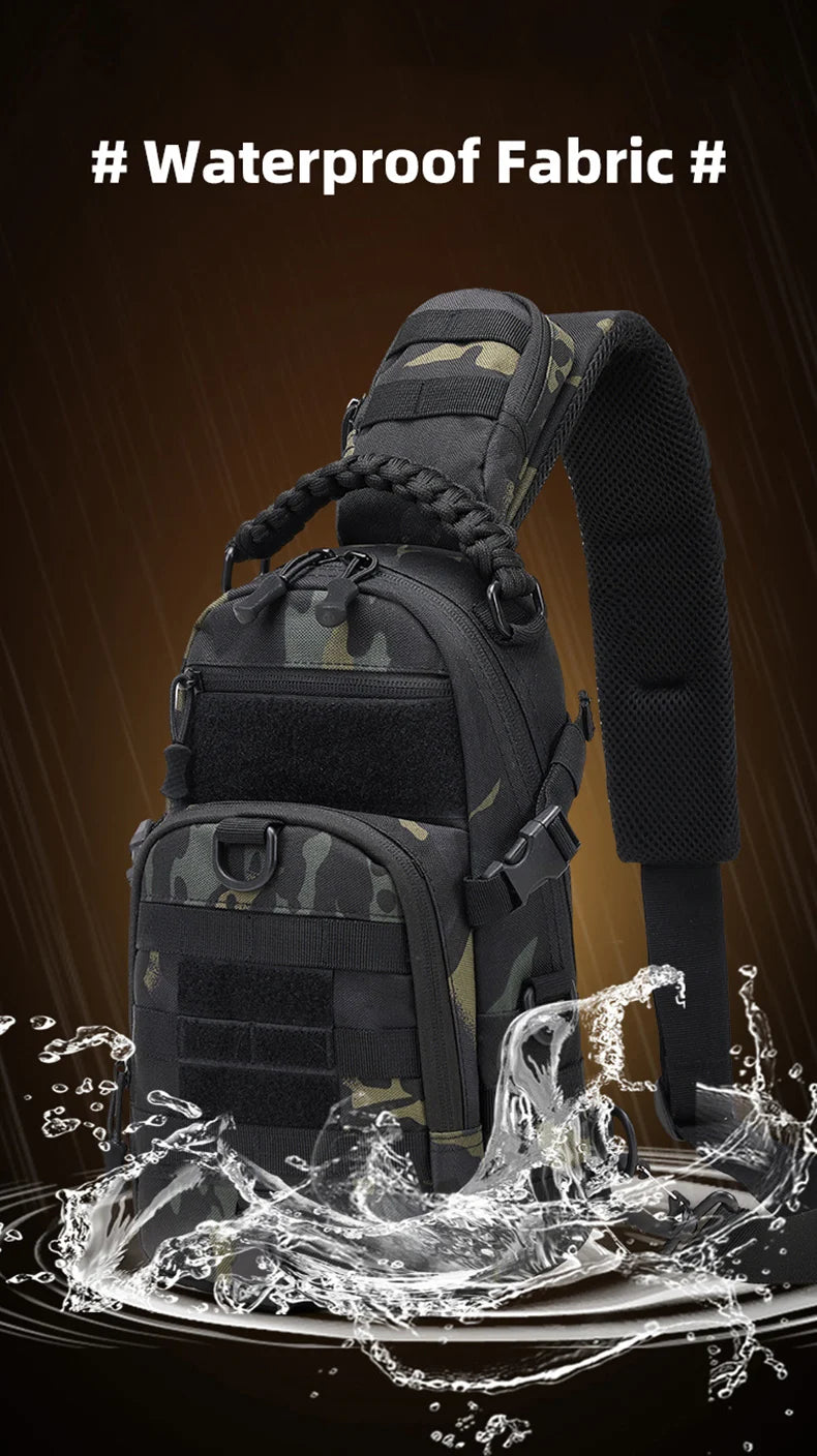 Tactical MOLLE Camping Chest Bag – Outdoor Hiking, Fishing, and Cycling Sling Pack
