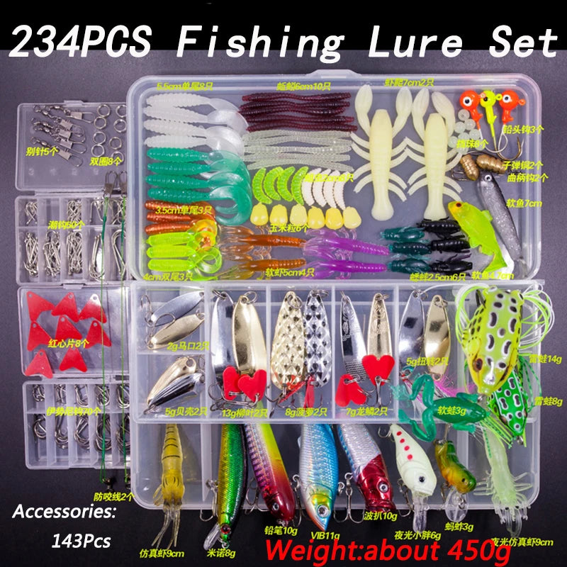 Fishing Lure Kit Soft & Hard Bait Set