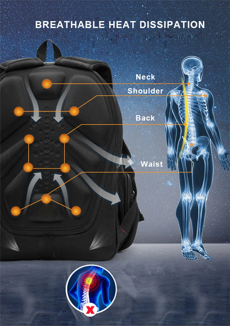 2024 Waterproof Laptop Backpack – 17/20 Inch Airplane Travel & School Bag