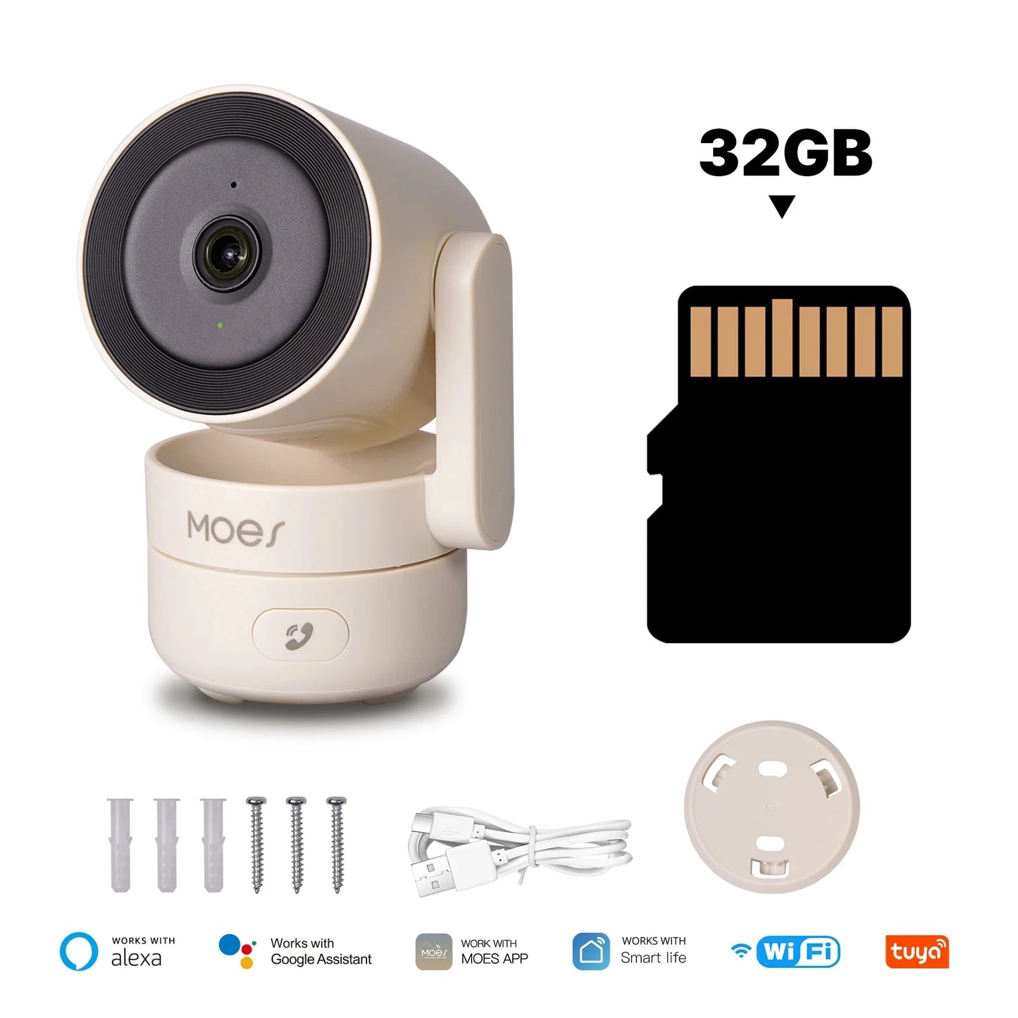 MOESTuya WiFi Indoor Pan/Tilt Smart Security Camera