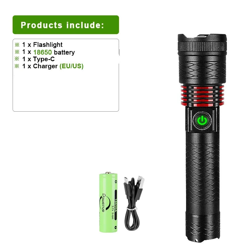10000mAh High Power LED Flashlight