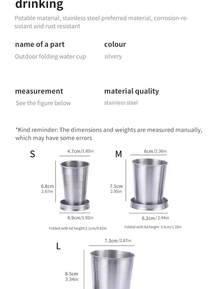 Portable Stainless Steel Telescopic Camping Cup