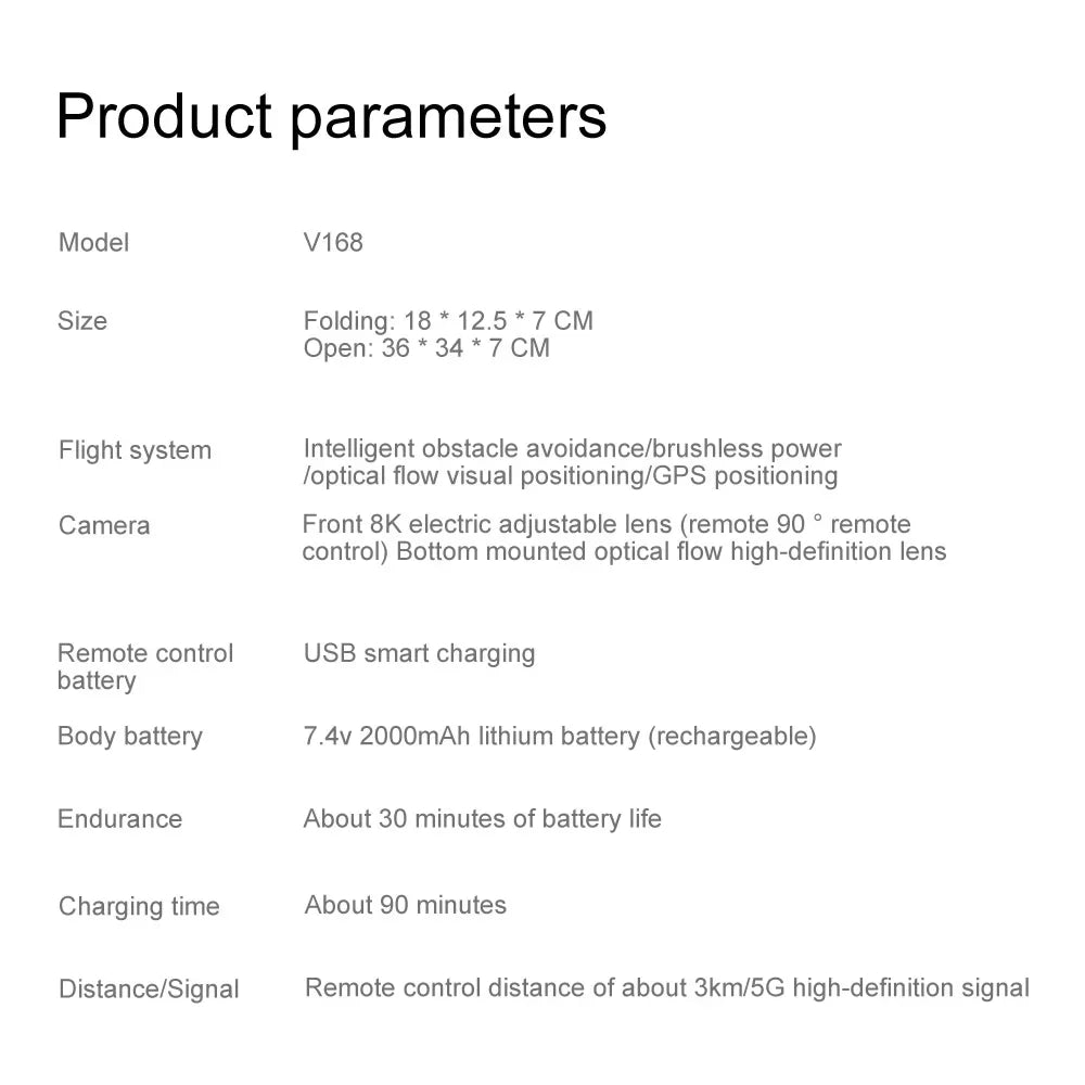 Xiaomi V168 Drone 8K 5G GPS Professional HD Aerial Photography Dual-Camera Drone