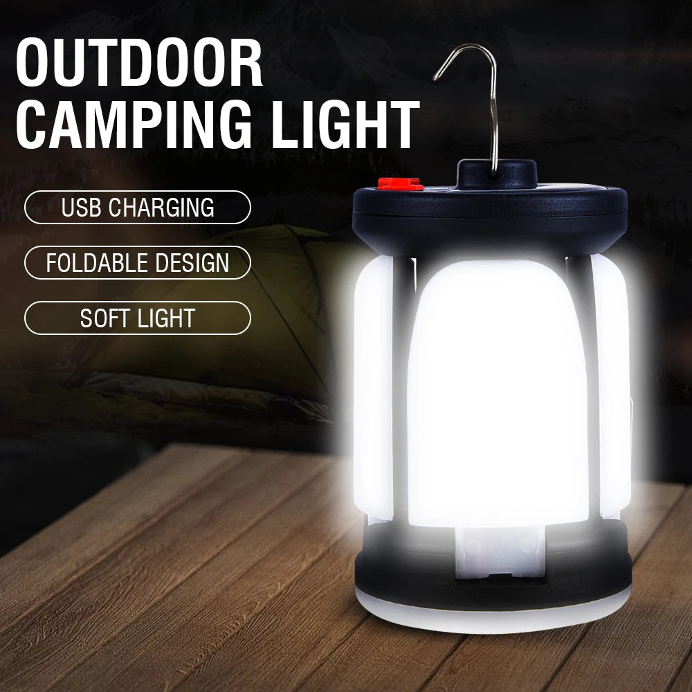 High Power Solar LED Camping Lantern Rechargeable 4500mAh 1000LM Emergency Power Bank