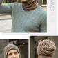 Mens Beanie Hat 2pcs Ski Cap and Scarf Winter Warm Woolly Hats