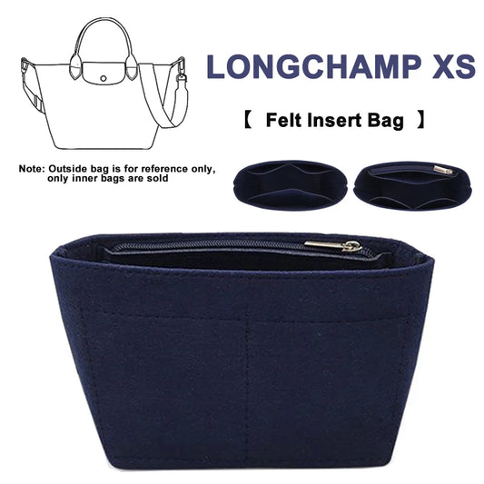 EverToner Felt Bag Organizer for Longchamp LE PLIAGE CUIR Top Handle Bag XS