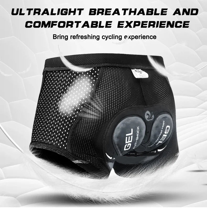 X-TIGER Men’s Cycling Underwear Shorts – 5D Gel Padded, Breathable & Non-Slip